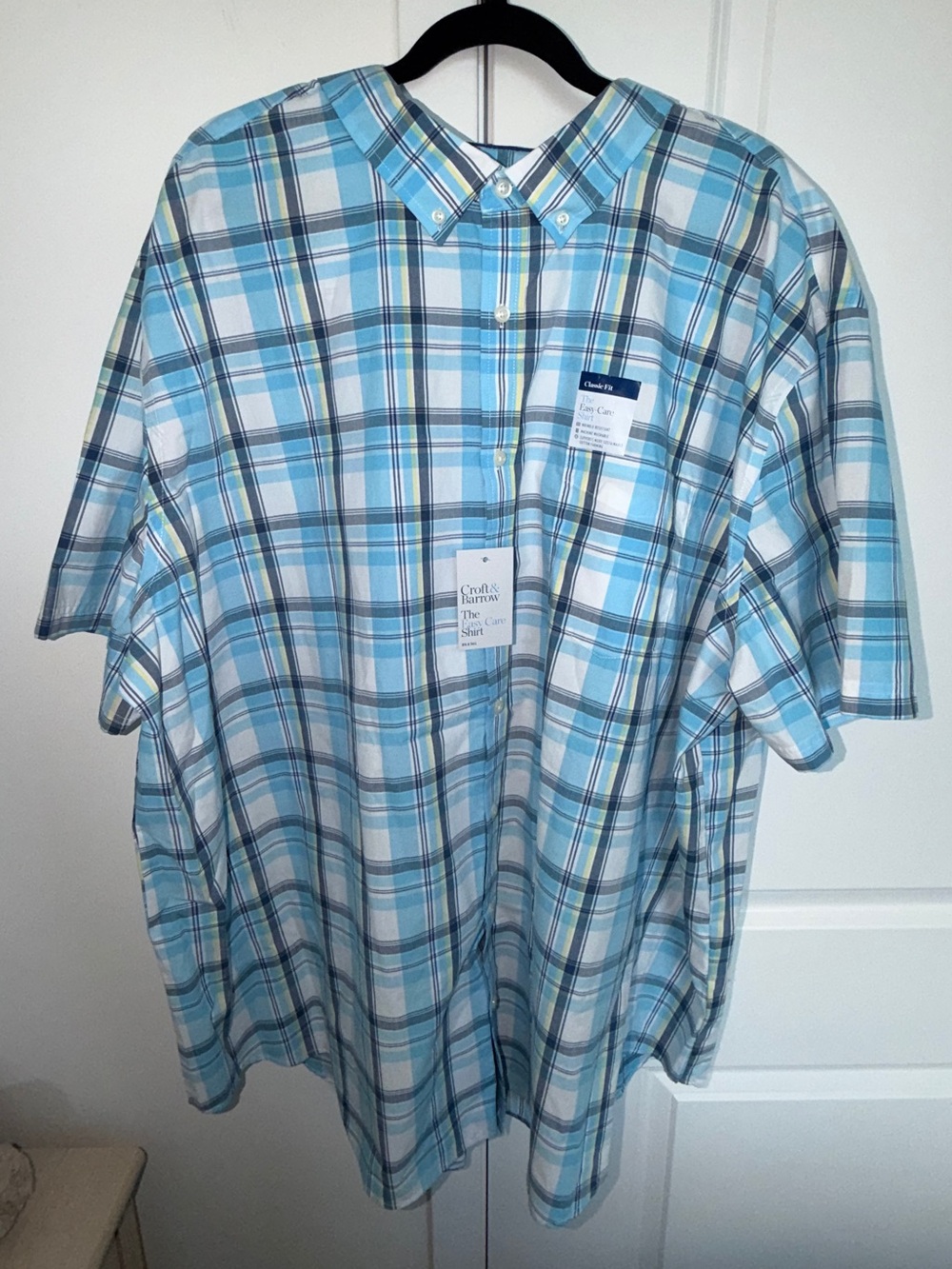 Croft & Barrow Men’s 4X Big Classic Fit Plaid Quick Dry Button Down Shirt